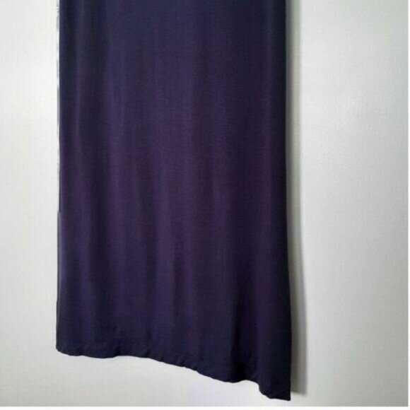 BEBE Long Hi-Low Hem T-shirt Tunic Top Short Sleeve Blue Sz XS - Picture 9 of 9